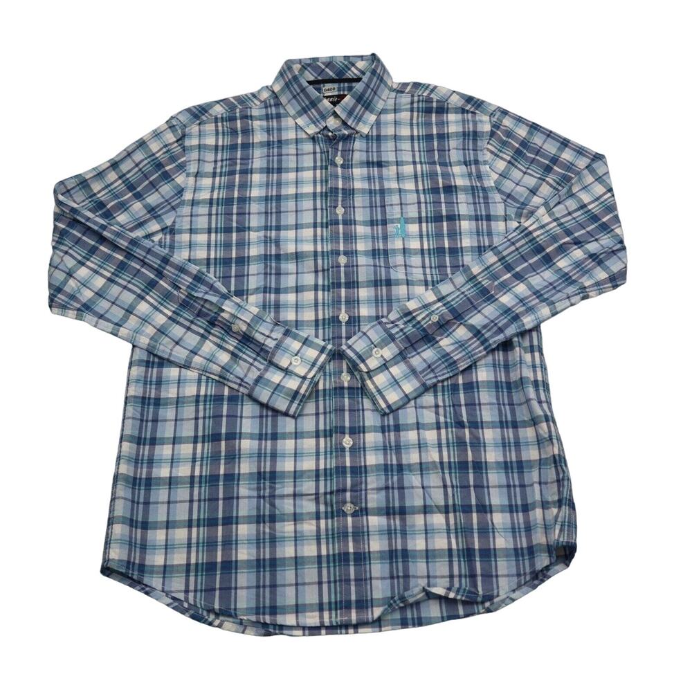 Johnnie- O Shirt Mens S Check Hangin Out Long Sleeve Button Up Surfing - Picture 1 of 16